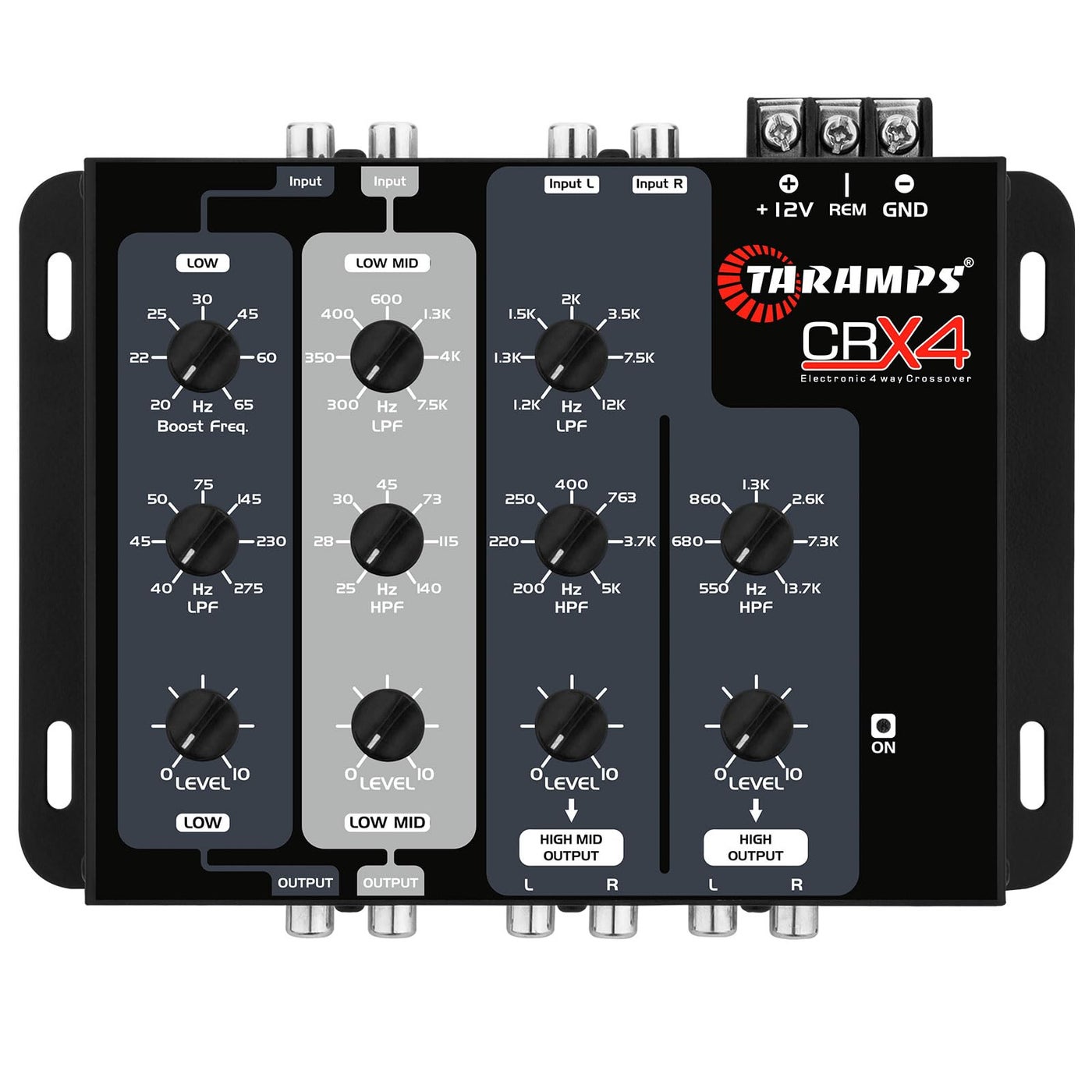 Compare Taramps Crx4 Electronic 4 Way Crossover Rca Channels 8 Volts Rms Car Audio Processor Stereo Equalizer Great for LowHigh with Bass Boost Compact Size at KSA Price