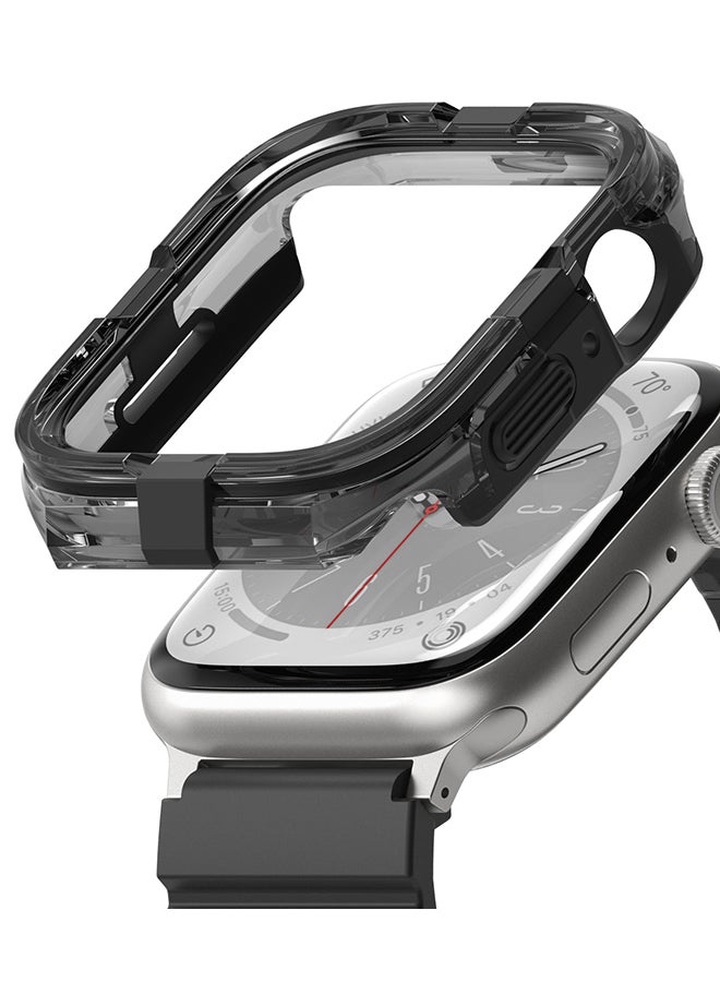 Compare Fusion Bumper For Apple Watch 9  8  7 45mm, Apple Watch SE  6  5  4 44mm Case, Doublelayer Cover for Women, Men  Black at KSA Price