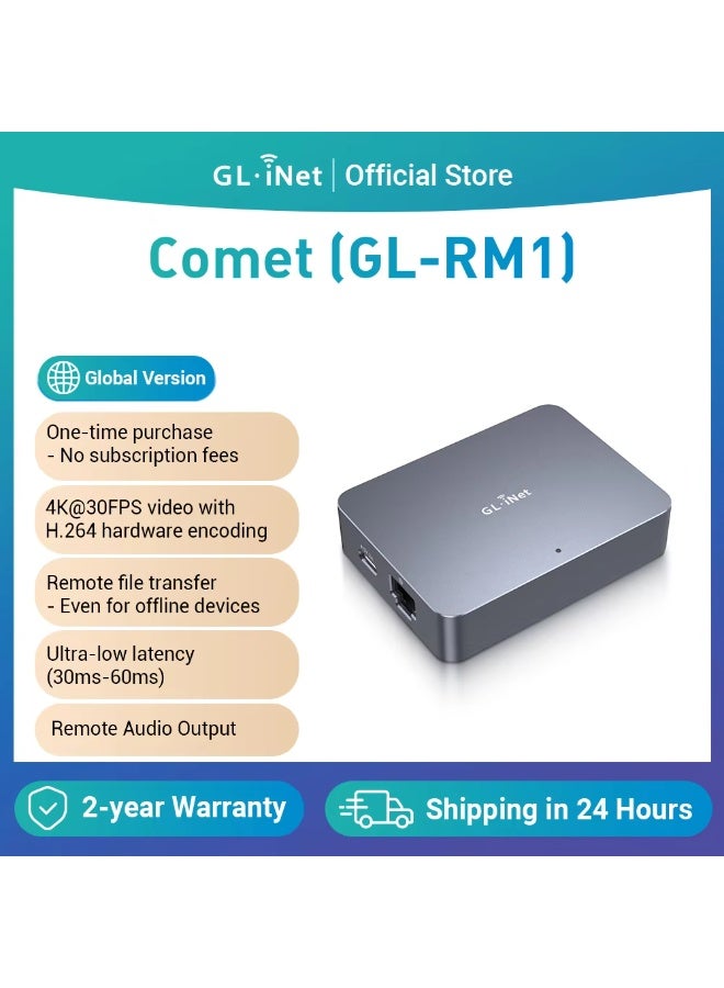 Compare GL.iNet GLRM1 Comet Remote KVM Over Internet, 4K@30Hz Tailscale Support, Remote Keyboard, Video, Mouse, Install OS Via BIOS Control, Adapted KVM Switches for Home Offices, Data Center at KSA Price