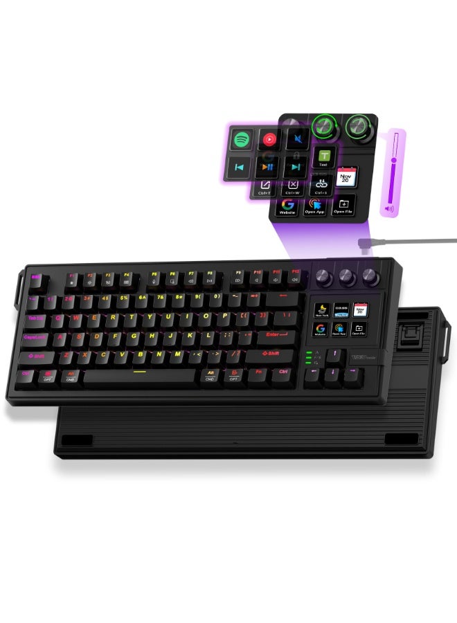 Compare K1 Pro Macro Keyboard, Wired Only FullKey Programmable OnBoard Keypad, Custom Gaming Streaming Mechanical Keyboards with Screen & Knob, Gasket, RGB Backlit, Hot Swappable Shortcut Pad at KSA Price