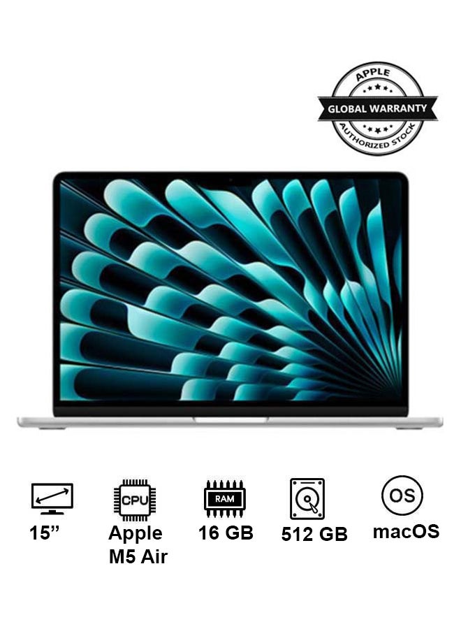 Compare New 2026 MacBook Air MDV94 | 15 Inch Display | Apple M5 Air  | 10Core CPU 10Core GPU | 16GB RAM | 512GB SSD | macOS | English And Arabic Keyboard | Silver at KSA Price