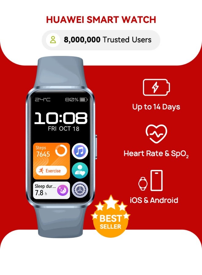 Compare Band 10 Smartwatch, Metallic Design, iOS Android, ProLevel Sleep Analysis, Fast Charging And Robust Battery Life, Sleek Aluminum Alloy Case Blue at KSA Price
