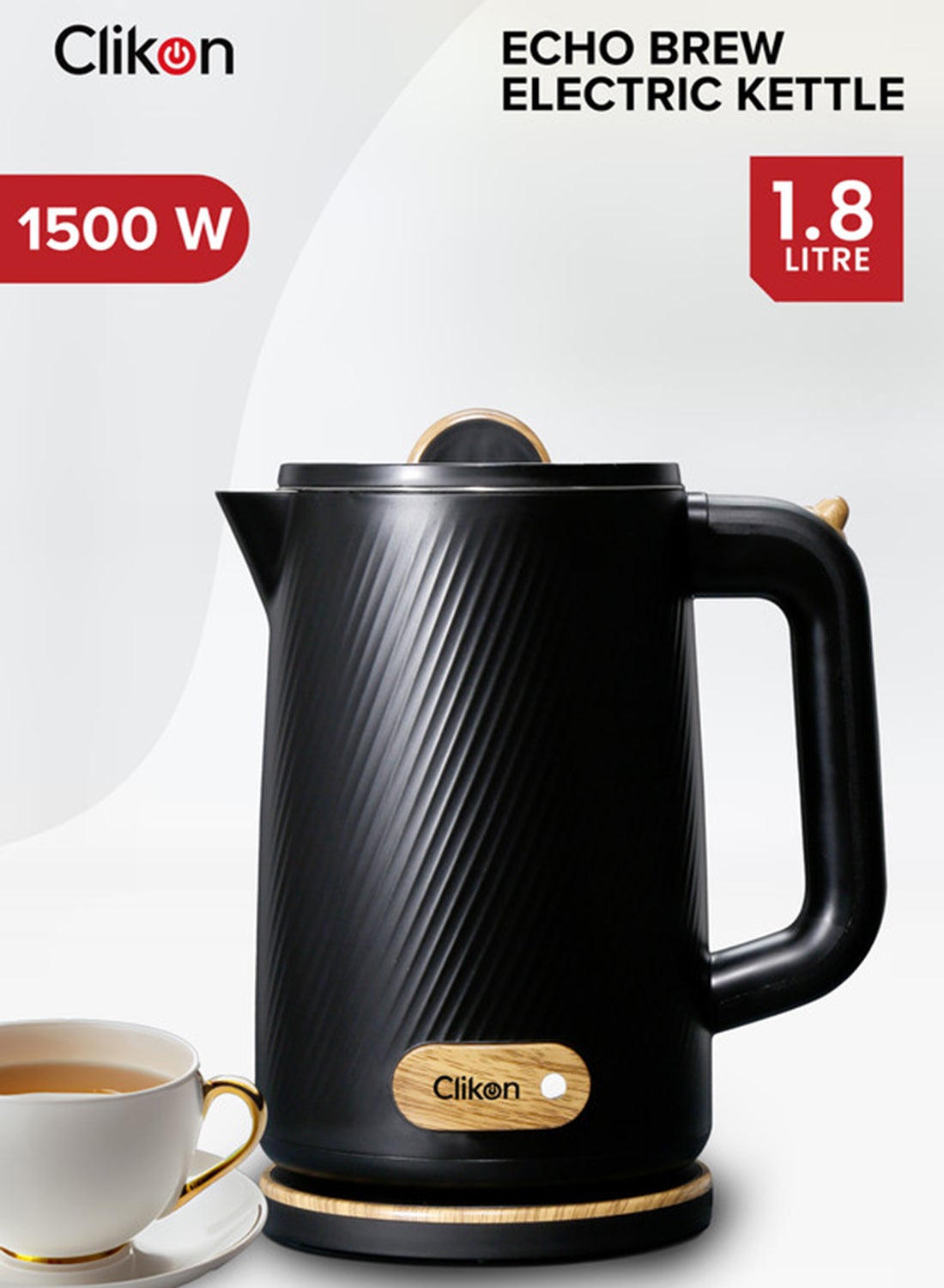 Compare Electric Kettle Fast Boil, Double Layer Cool Touch, RustProof 304 Stainless Steel, Overheating Protection 1.8 L 1500 W CK5156 black at KSA Price