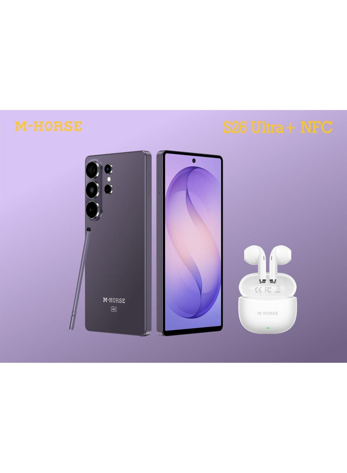 Compare MHORSE S26 Ultra+ NFC Smartphone, 6.8 HD+ Display, 12GB RAM, 128GB Storage at KSA Price