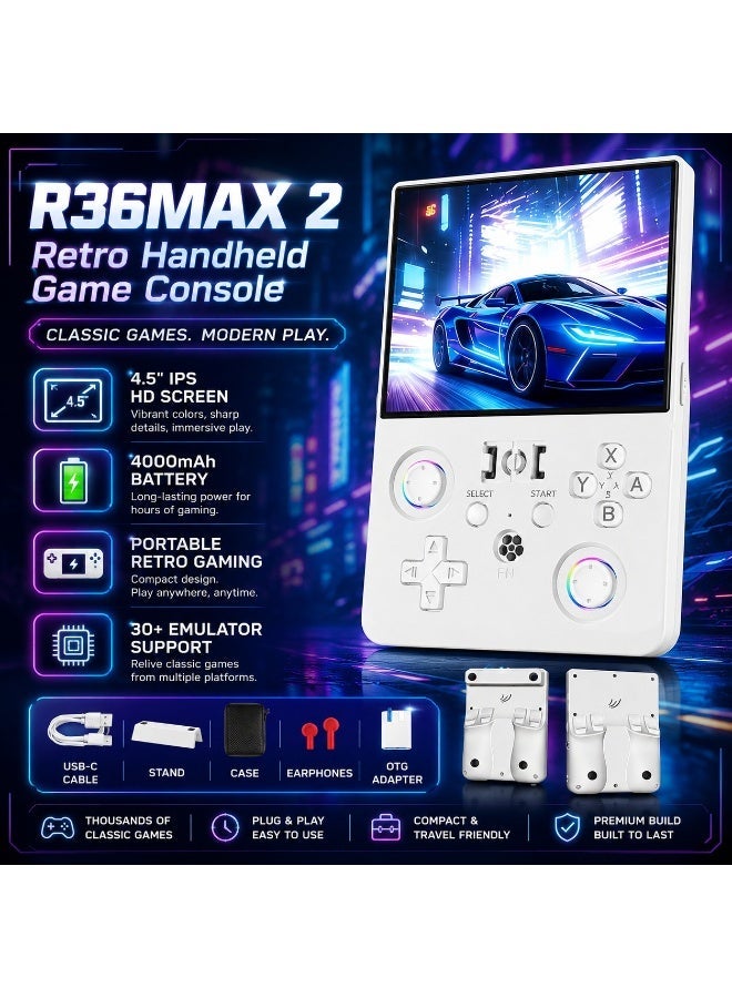 R36MAX 2 Retro Handheld Game Console 4.5 Inch…