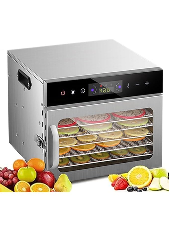 Compare Food Dehydrator Machine, Food Dehydrated Dryer，6 Layer Stainless Steel Trays Dryer with Digital Adjustable Timer & Temperature Control，Visualization，Easy to Clean，for Fruit, Herbs, Meat, Vegetables, Dog Treats, Yogurt at KSA Price