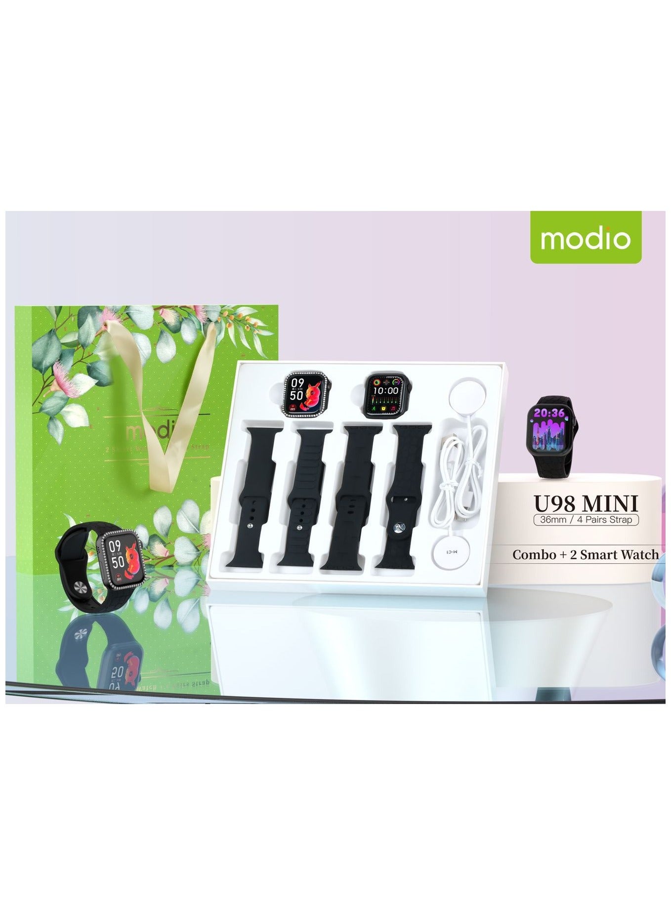 Modio U98 MINI 36mm 2 Smartwatch Combo With…