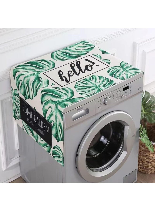 Compare Fridge cover Dryer Washer Top Dustproof cover with Storage Pockets Bags, Oven Cover MultiPurpose 23 x 59 Linen Banana leaf x1pcs at KSA Price