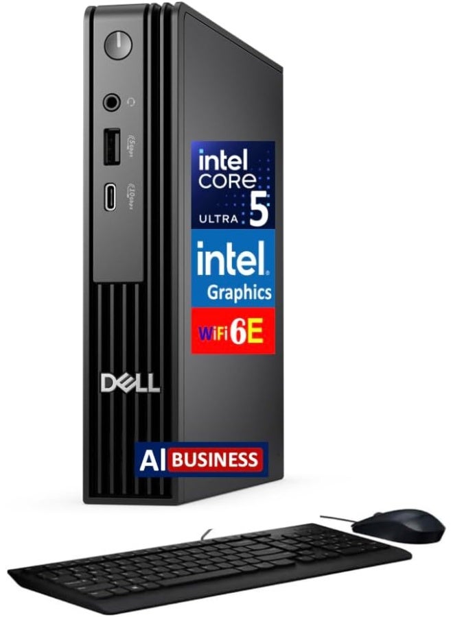 Compare Pro Micro Business Desktop Intel Ultra 5 235T, 16GB RAM, 512GB SSD, Dell Pro English Keyboard and Mouse, Windows 11 Pro english Black at KSA Price