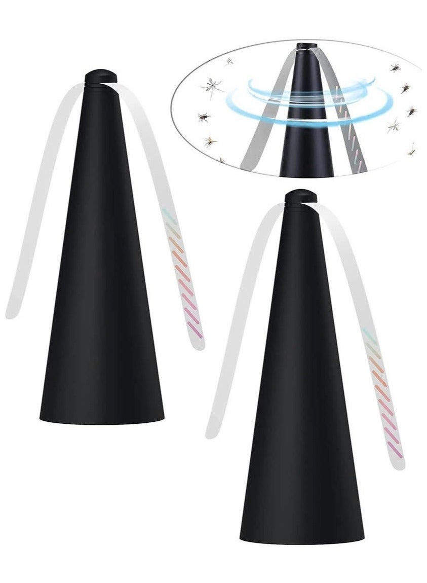 Compare Fly Repellent Fan for Tables  USB or AA Battery Powered  Fly Swatter for IndoorOutdoor Dining Or Food at Parties, Restaurants, Fly Spinner, Keep Flies Away with Holographic Blades Black  2 Pack 8.2X8 at KSA Price