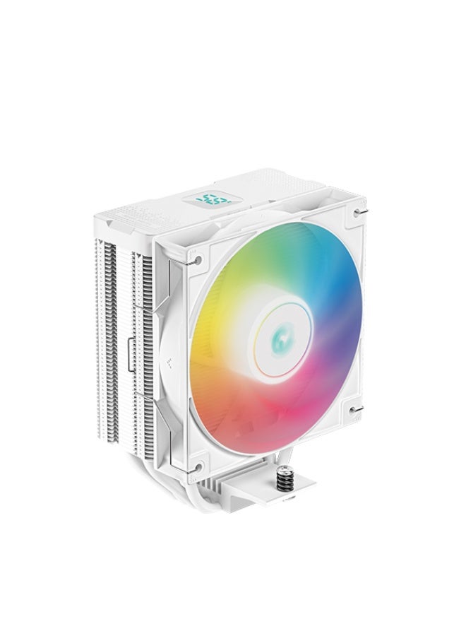 Compare AG400 ARGB Digital White Air Cooler – HighPerformance CPU Cooling, ARGB Lighting, Digital Display, Silent Operation, 4 Heat Pipes, PWM Fan at KSA Price
