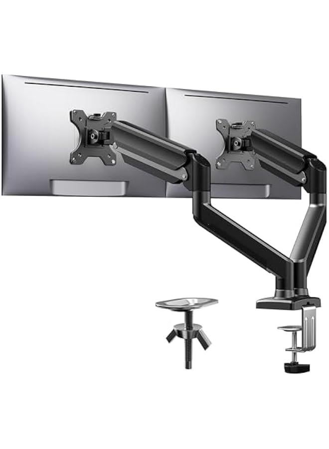 Compare Adjustable Dual Monitor Mount up to 32 inches Screen, Max 19.8 lbs Each Arm, Sturdy Steel Dual Monitor Arm with 180° Swivel, Tilt, 360° Rotation for Home Office, VESA 75100mm Black at KSA Price