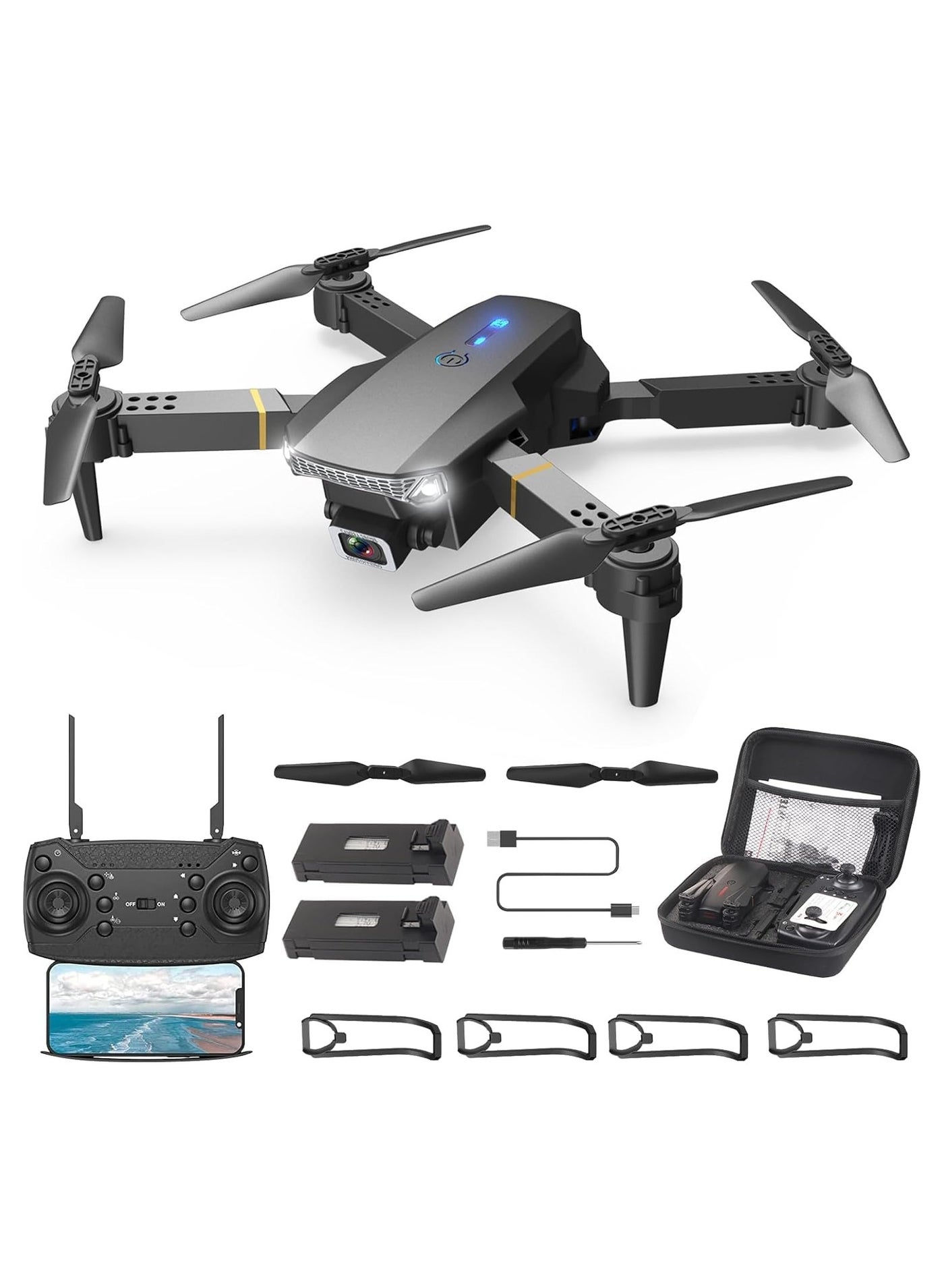 E99 PRO Drone with 4K HD Dual Camera,…