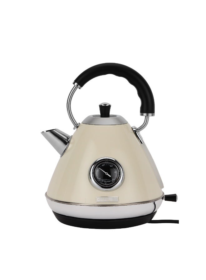 Compare 1.7L Stainless Steel Cordless Kettle – Boil Dry Protection, Auto SwitchOff, Strix Controller, Detachable Filter, Temperature Gauge, 360° Rotational Base, Concealed Heating Element 1.7 L 3000 W GK38073UKCR Cream at KSA Price