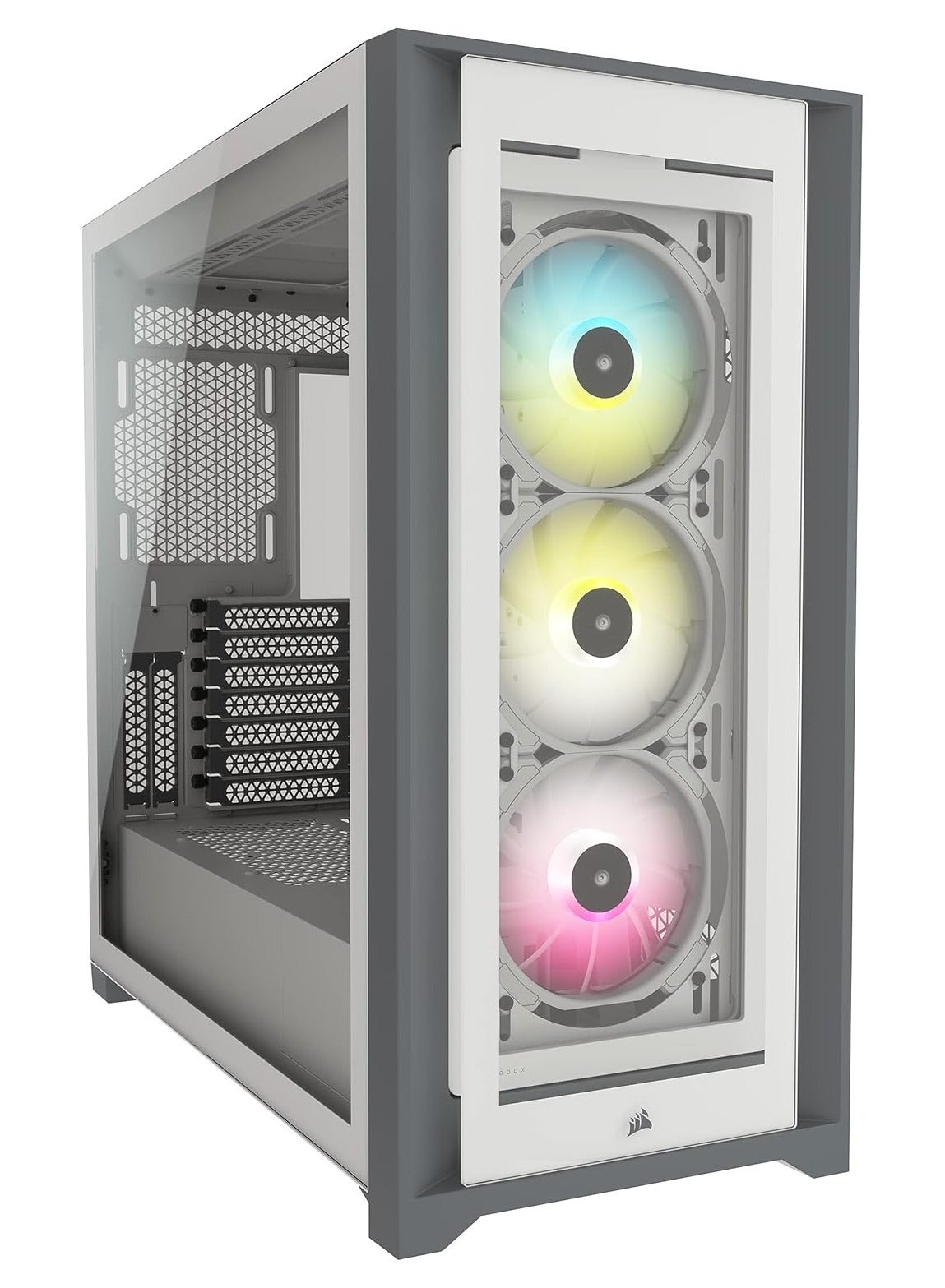 Compare Icue 5000X Cc9011213Ww Rgb Tempered Glass MidTower Atx Pc Smart Case White at KSA Price