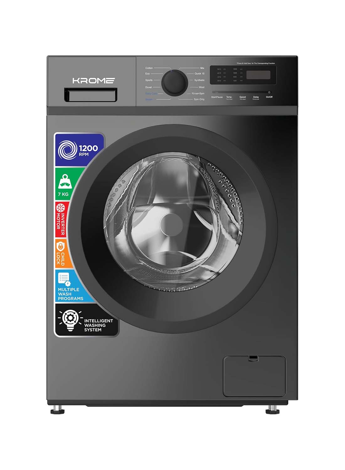 7 Kg Front Load Washing Machine, Inverter Motor,…