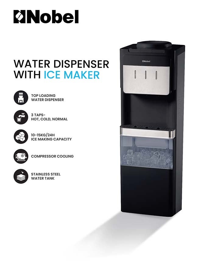 Water Dispenser with Ice Maker, 3 Taps Hot Normal…