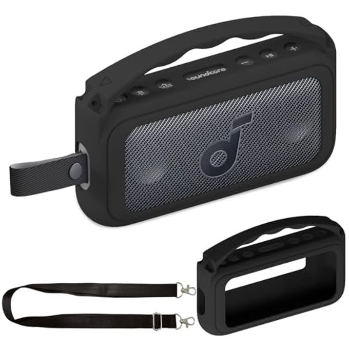 Compare Silicone Cover Case For Soundcore Motion 300 Wireless HiRes Portable Speaker, Protective Holder Skin For Motion 300 Speaker Case Accessories Black at KSA Price