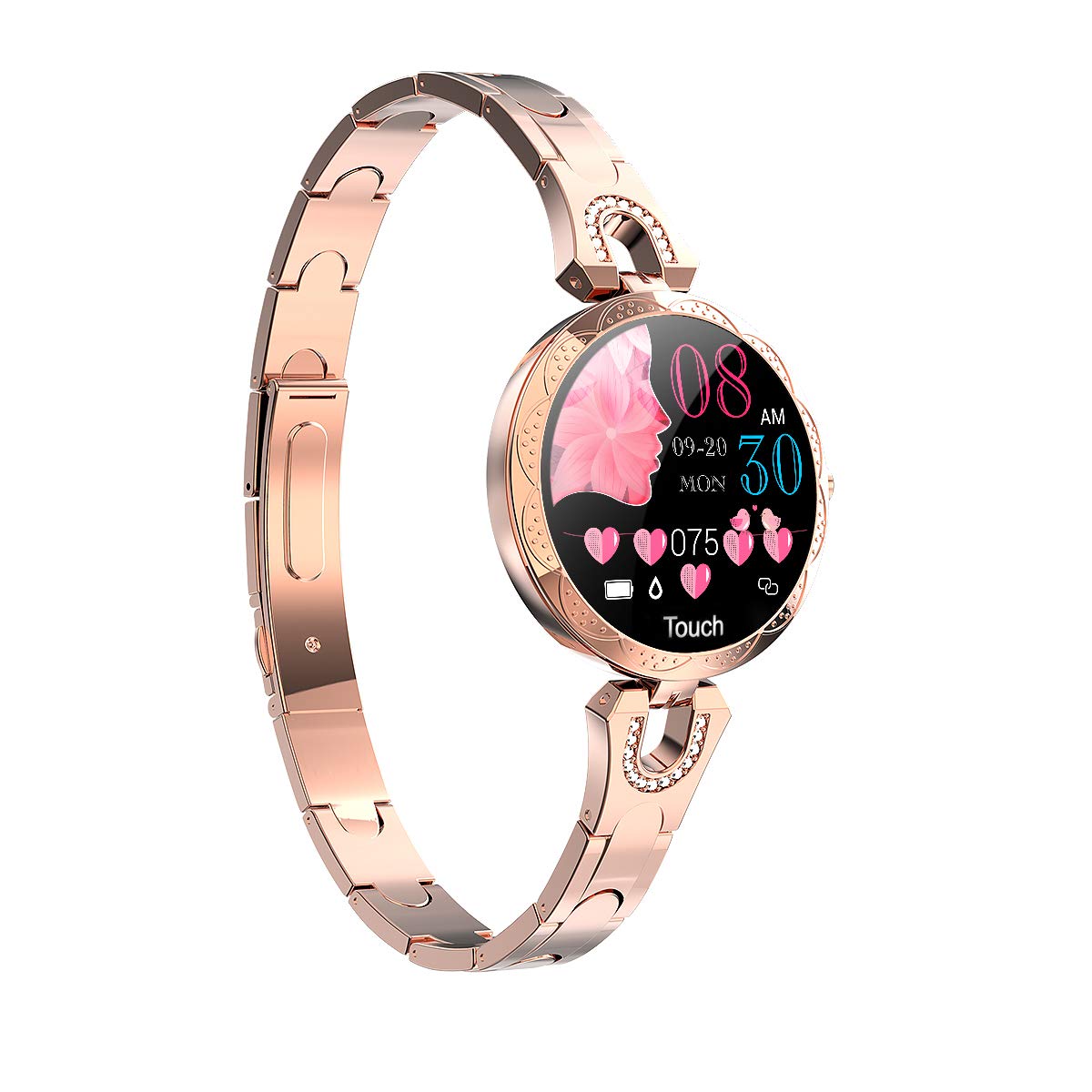 Compare Thafikzi Smartwatch for Women Compatible for iPhone Samsung Android iOS Phones. Smart Bracelet with Female Menstrual Cycle Heart Rate Blood Pressure Remote Photography Waterproof Pedometer Gold at KSA Price