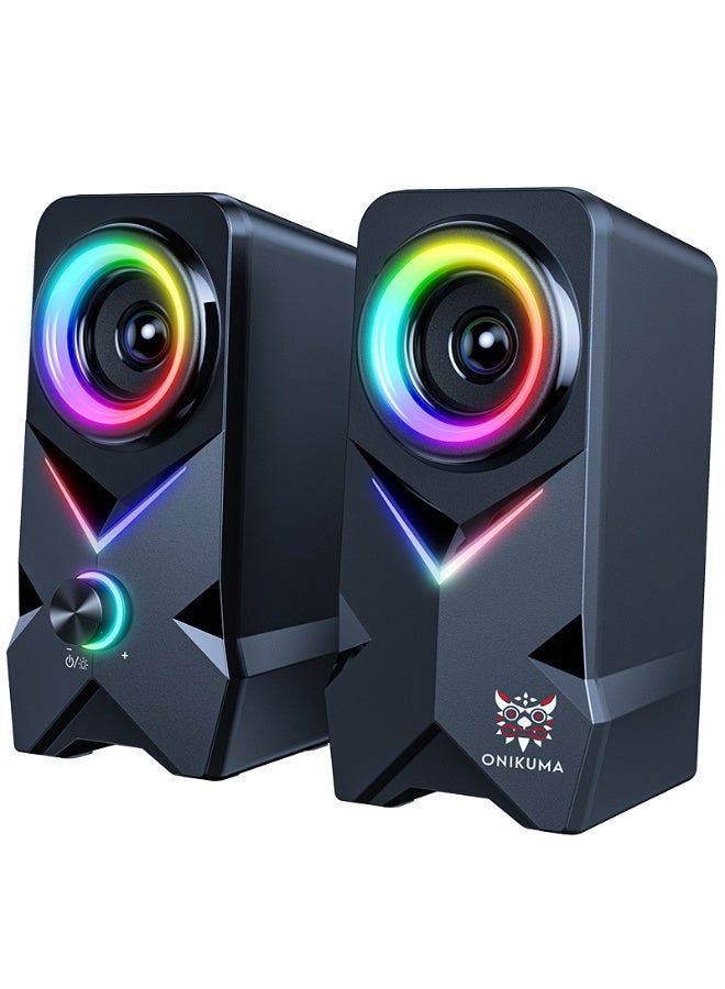 Compare ONIKUMA L2 2Pcs  Speaker USB RGB Colorful Light HiFi Audio Subwoofer at KSA Price
