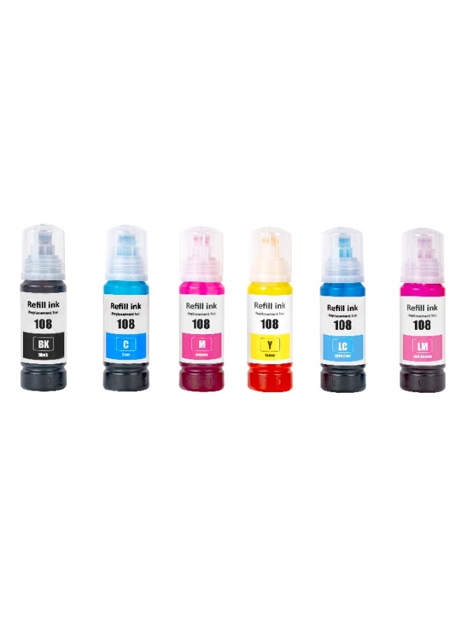 Compare 108 6Color Compatible Ink Set for Epson L8050 L18050 70 ml Multipack at KSA Price