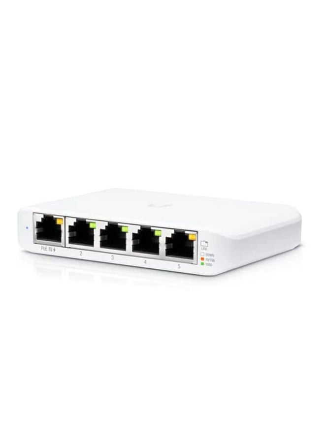Compare Networks Ubiquiti USWFlexMini UniFi Switch Compact Gigabit 5Port 802.3afat PoE White at KSA Price
