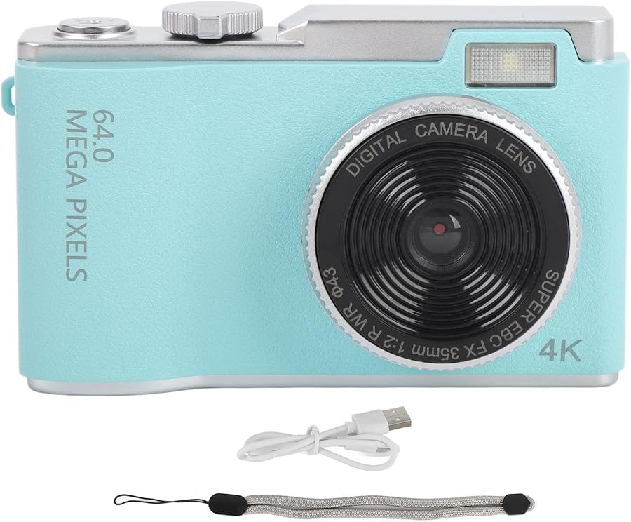 4K Digital Camera 64MP HD Compact Travel Camera…