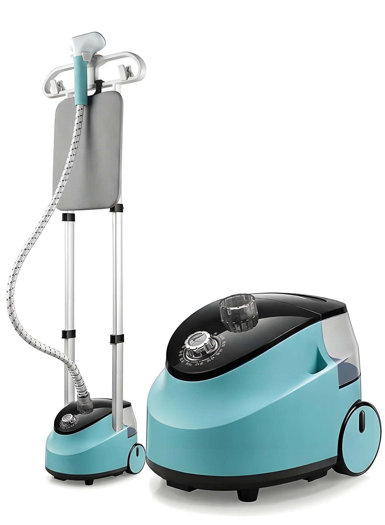 Compare Steam Iron Double Pole,Standing Garment Steamer with Adjustable Garment Hanger and Roll Wheels,Builtin Ironing Board,High Power Electric Iron Adjustable Vertical Steamer for Home at KSA Price