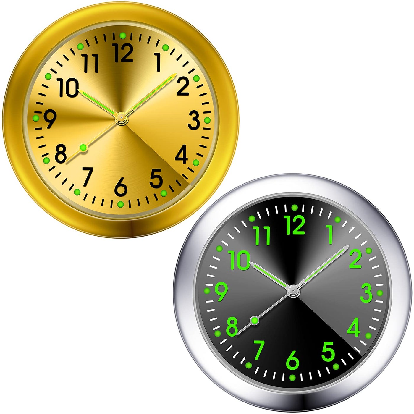 Frienda 2 Pieces Stick on Dashboard Car Clock…