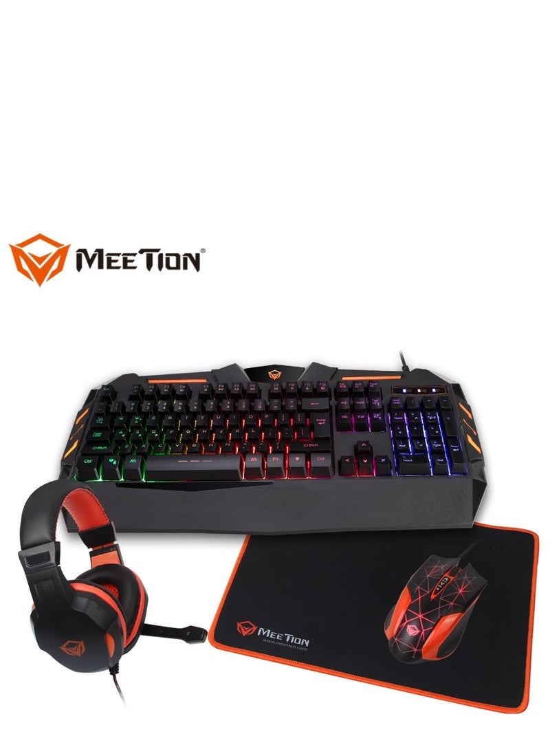 Meetion C-500 4-in-1 Gaming Combo – Rainbow Backlit…