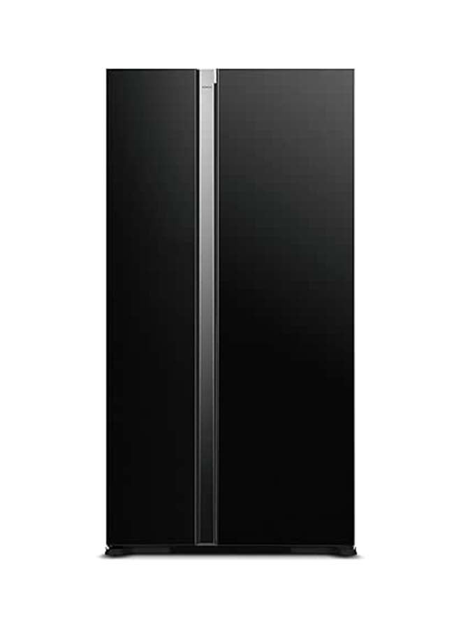 Compare 700L Gross Capacity Side by Side 2 Door Refrigerator, No Frost with Inverter Compressor, Dual Fan Cooling, LED Control Panel, Twist Ice Maker, Door Alarm RS700PUK0GBK Glass Black at KSA Price