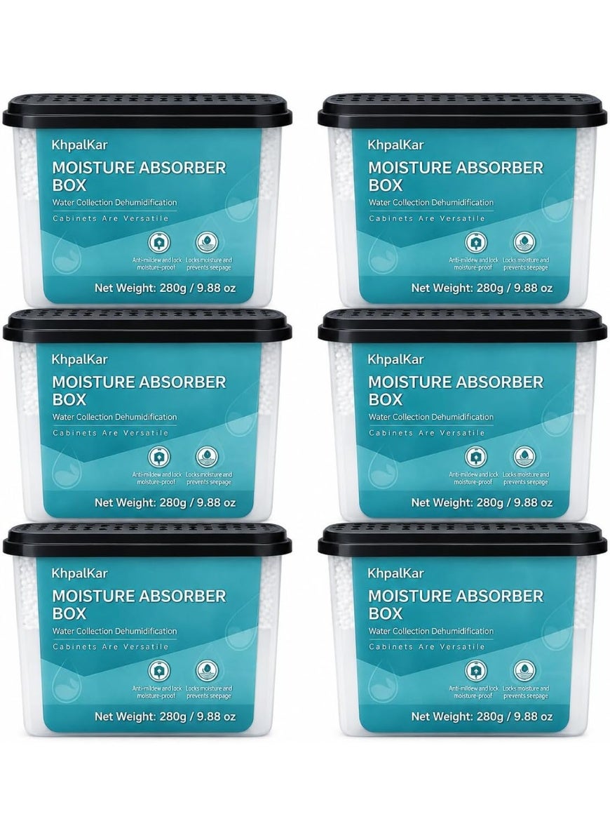 Compare KhpalKar Moisture Absorbers Boxes 6 Pack, Dehumidifier Boxes for Closet and Wardrobe, Unscented Hanging Humidity Absorber for Bedrooms and Bathrooms, 280g Each at KSA Price