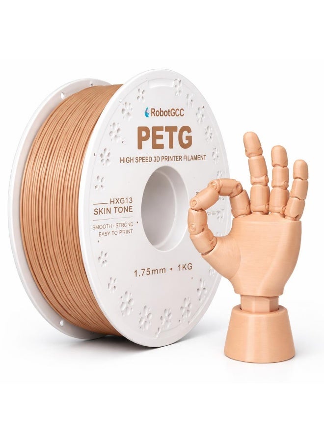 Compare RobotGCC PETG Skin Tone 3D Printer Filament 1.75mm 1KG, Durable LowWarping Material, Neutral Skin Tone PETG for Character Figures and Anatomy Models at KSA Price