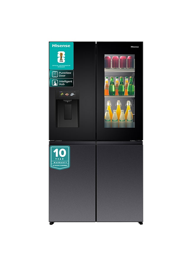 Compare Hisense 780L  615L  Gross & Net Capacity , Premium Flat Door French Refrigerator Pure View Door Series 6.86 TFT Screen with Intelligent Hub Function, Advanced UV Ice & Water Treatment Technology, Anti Bacterial Guard, Con at KSA Price