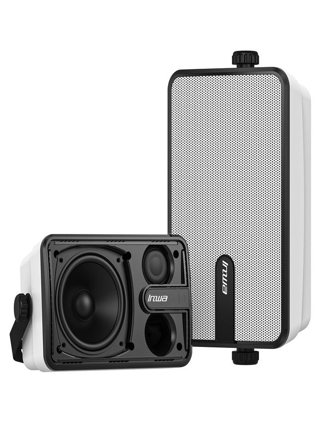 Compare Inwa Upgraded Bluetooth Outdoor Speakers, IPX5 Waterproof Wall Mount Speaker, Powerful Bass, Wireless Sync Up to 100 Speakers, IndoorOutdoor Sound System for PatioPorchGazeboGarageMZ632, 2 PCS at KSA Price