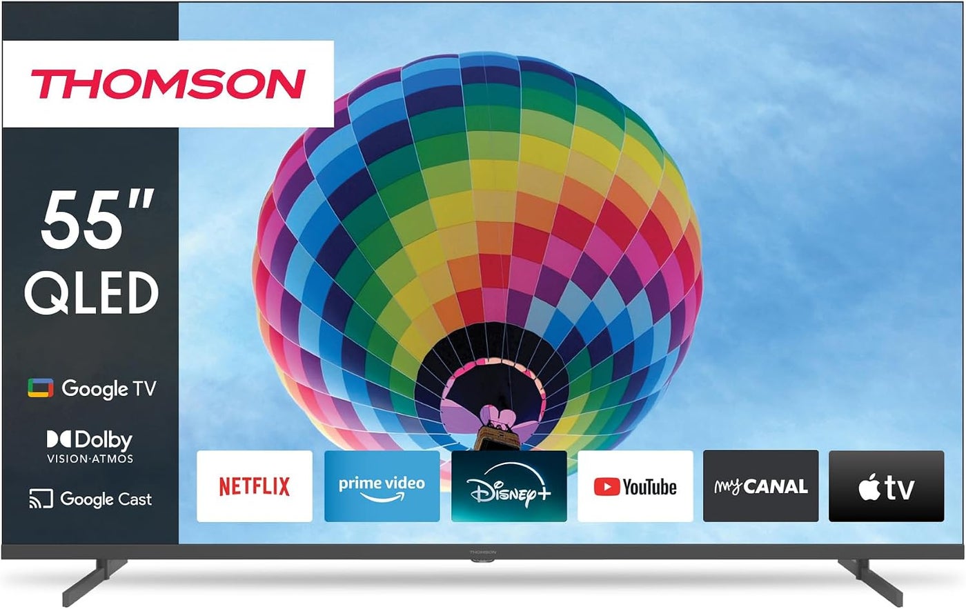 Compare 55 QLED Google TV – 2026 Model with Dolby Vision & Atmos, Smart Voice Control, Google Assistant, YouTube & Netflix Apps, Frameless QLED Display, Side Feet Design, Television, 3Year Warranty at KSA Price