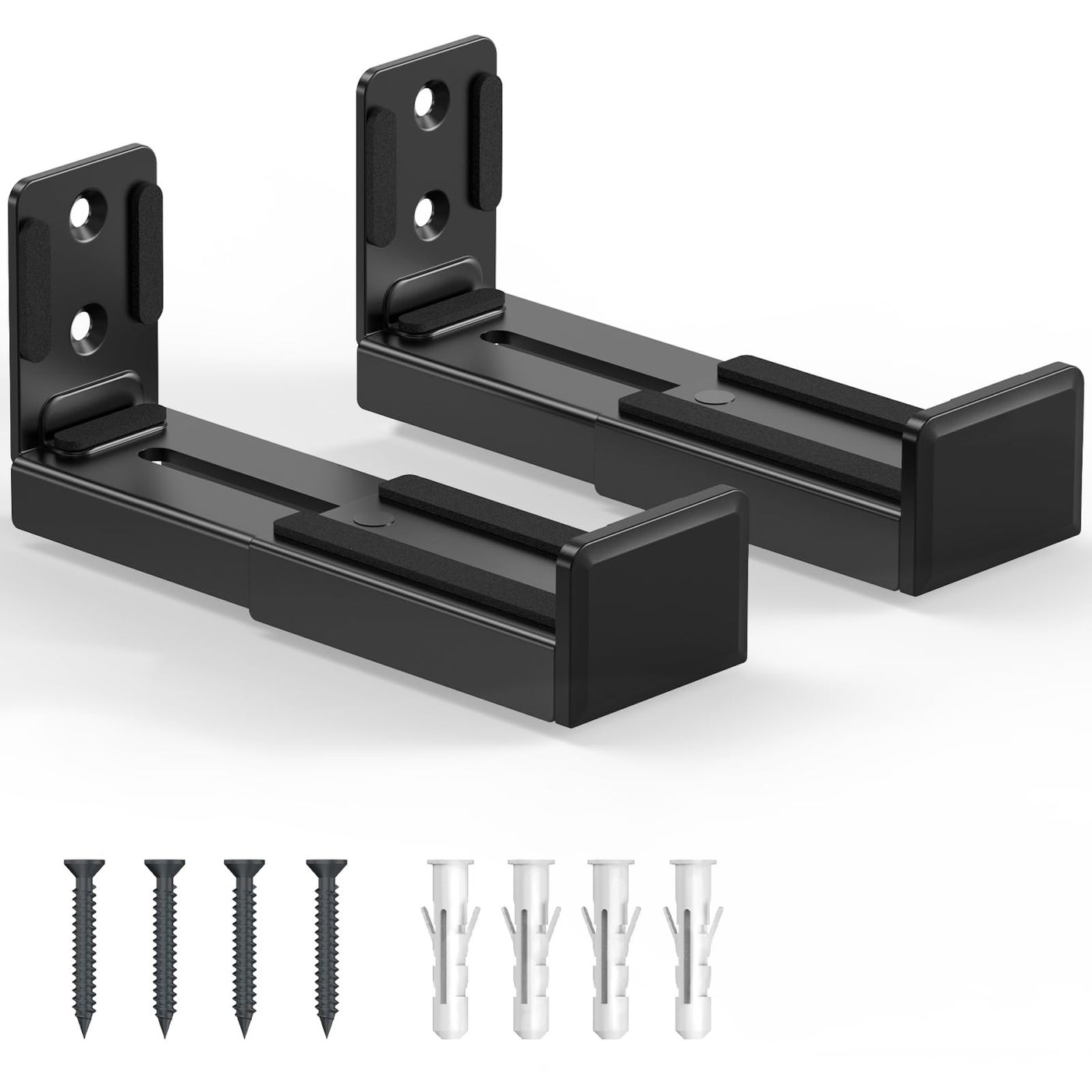 Compare Universal Soundbar Wall Mount Bracket  Speaker Wall Mount, Adjustable Depth 915.4cm 3.56.1 Inches, Holds up to 15kg 33 lb, Sound Bar Mounting Kit, Black at KSA Price