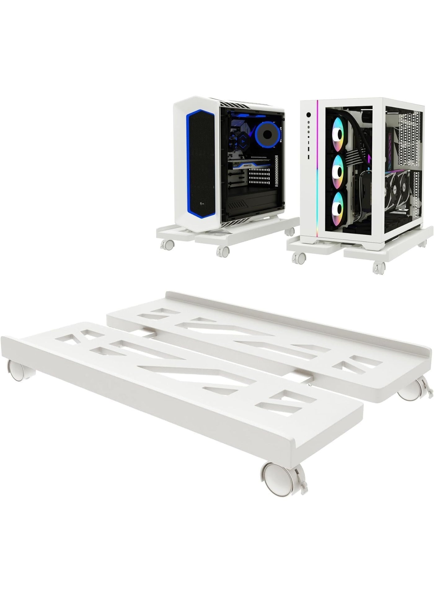 Compare MostNow Computer Tower Stand, Adjustable Mobile CPU Stand, Ventilated PC Tower CPU Holder with Rolling Caster Wheels, Steel Floor Cart PC Riser Fits Most for Gaming Office Desk Accessories White at KSA Price