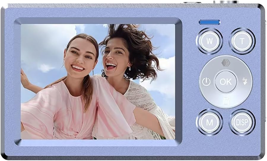 Retro Blue Digital Camera with Double Screen 16x…