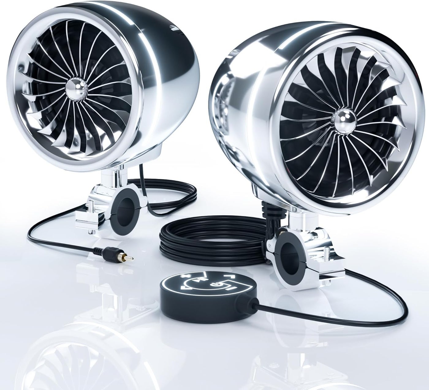Compare GoHawk AJ4Halo Chrome Motorcycle Bluetooth Speakers with LED Ring at KSA Price