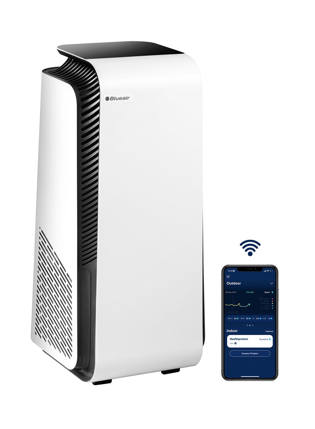 Compare Blueair Air Purifier  HealthProtect 7370i Cleans Upto 1507 sqft, 335 m³h CADR, AQI, HEPASilent Technology Removes 99.97% Pollen, Dust, Mould, Bacteria, Viruses, VOCs, Odours  1+4 Years Warranty. at KSA Price