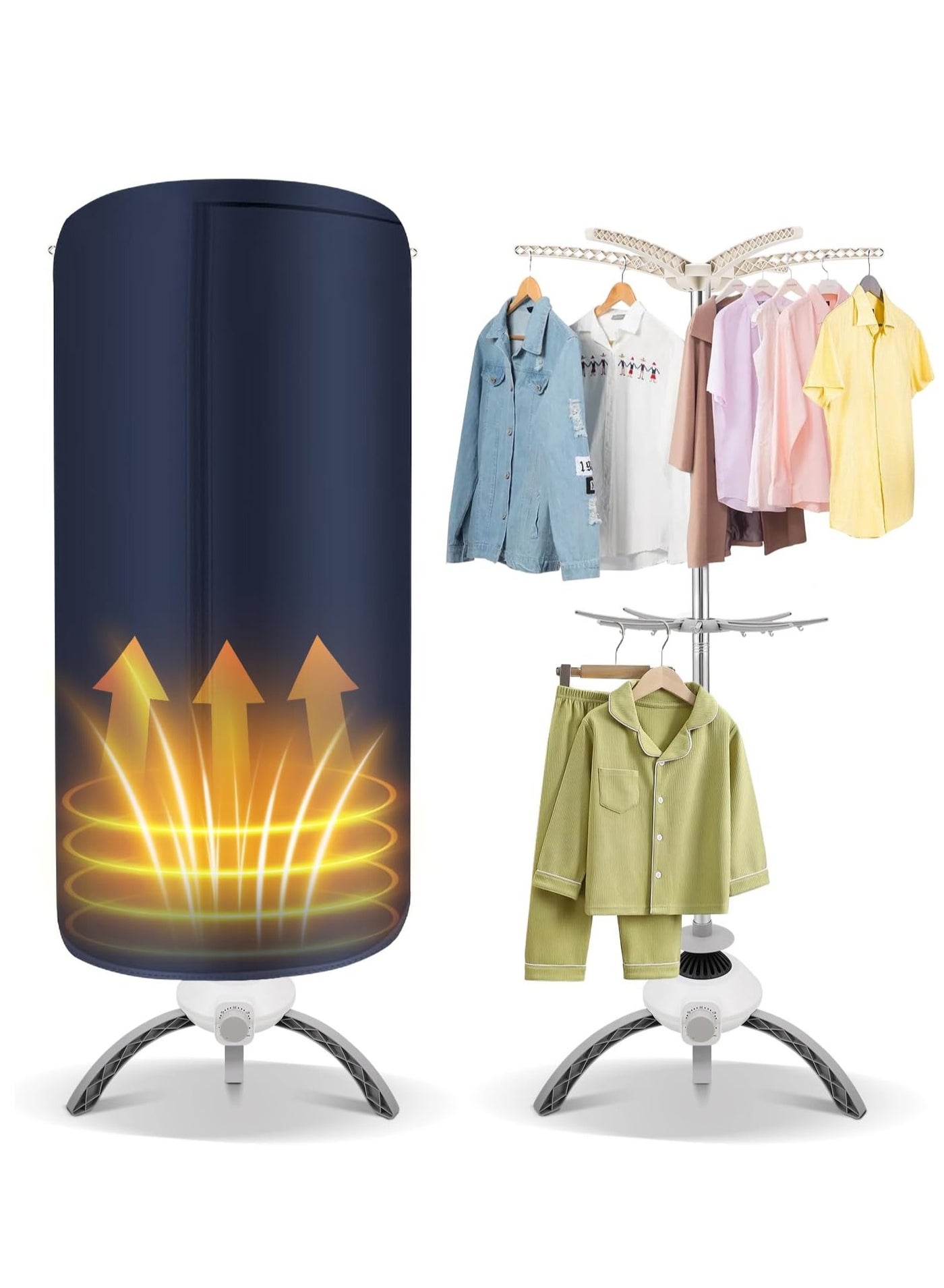 2- Tier Portable Indoor Electric Clothes Dryer, 360°…