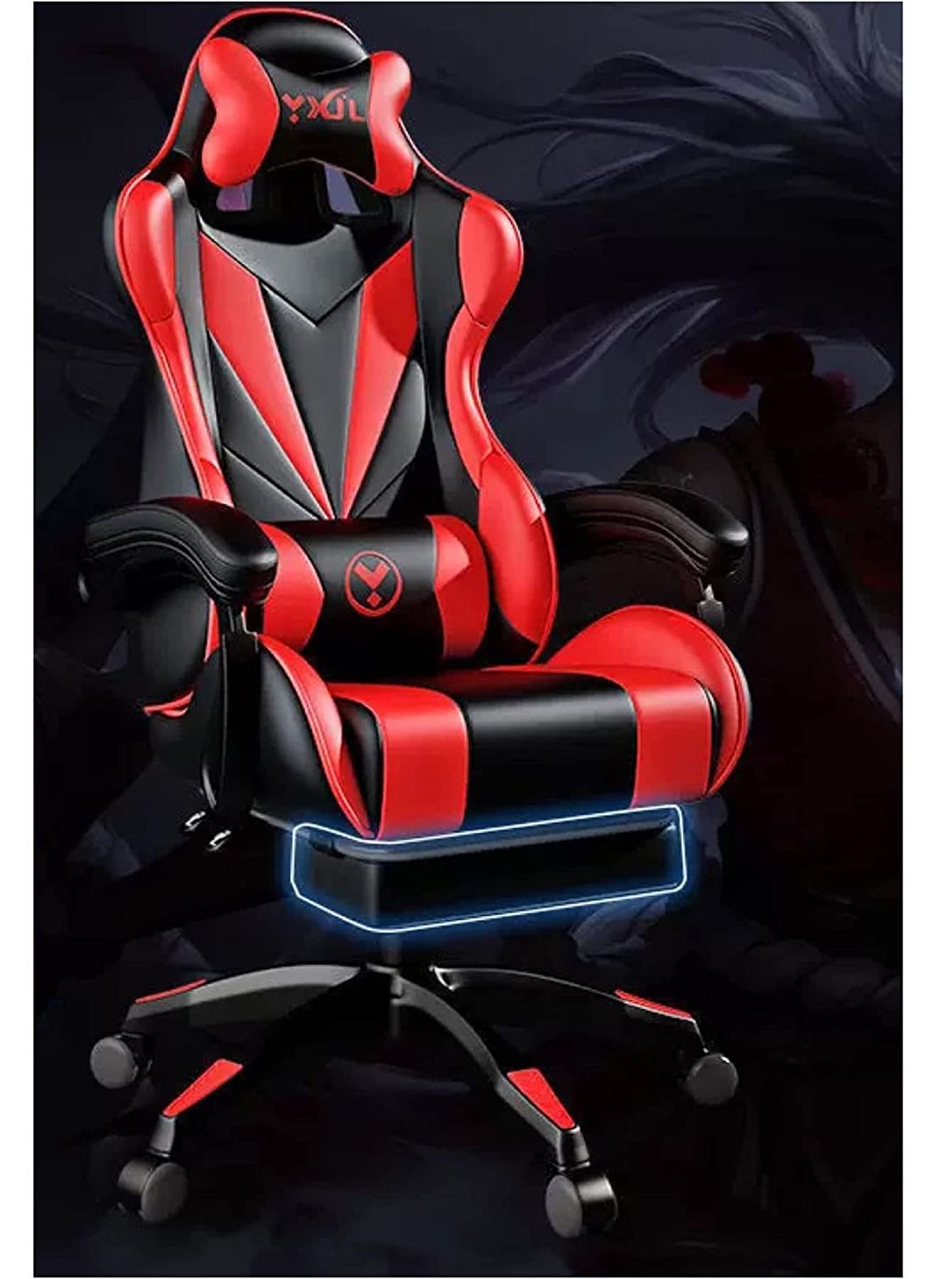 Compare Ergonomic Office Gaming Chair High Back Computer Chair with Footrest 360° Swivel and Lumbar Support at KSA Price