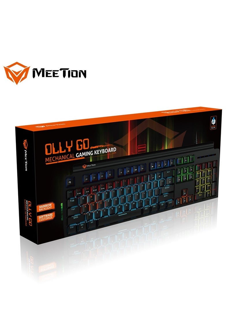 Compare MEETION MK600 Mechanical Keyboard with AntiGhosting, Full 104105Key Layout, Stunning RGB Backlighting, Black Body, OUTEMU Blue Switches, USB Wired Connection, Compatible with Windows XPVista7810 and Mac OS X, Durable Design f at KSA Price