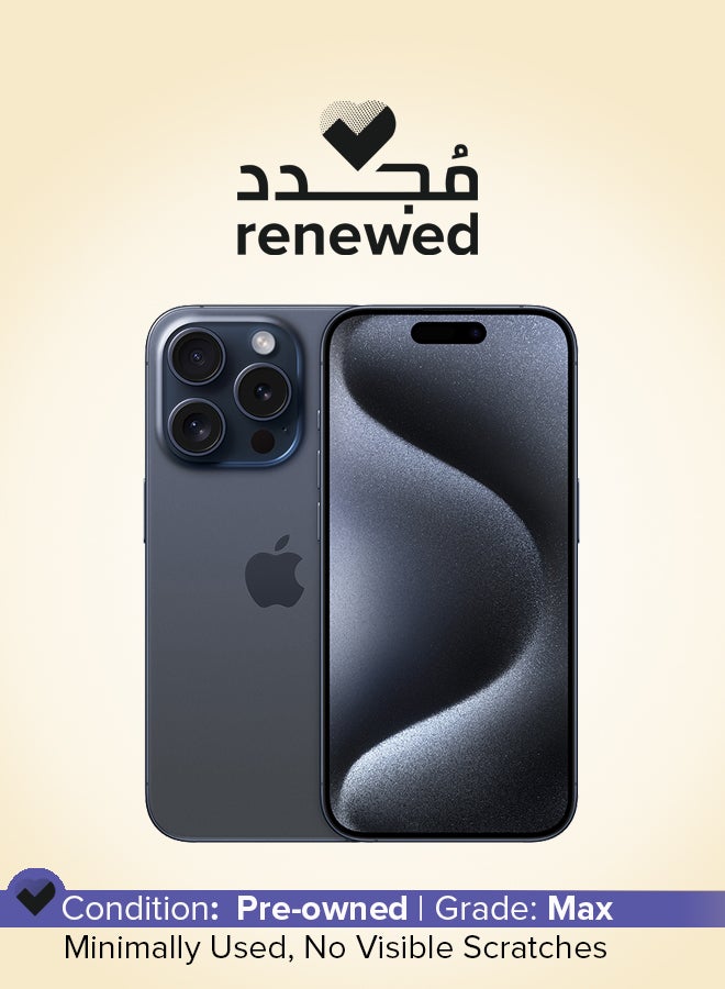Compare Renewed  iPhone 15 Pro 128GB Blue Titanium 5G With Facetime at KSA Price