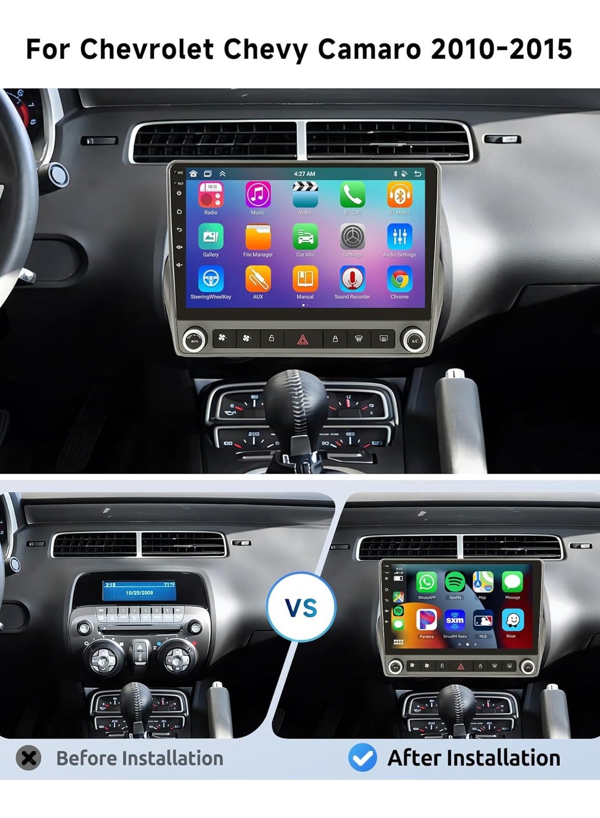 Car Radio for Chevrolet Chevy Camaro 2010-2015…