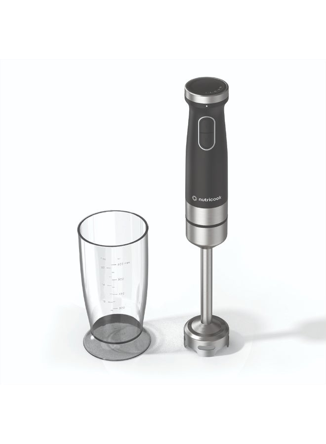 Compare Essentials Hand Blender 1200W DC Motor with 20 Variable Speeds, 600ml Beaker, Ergonomic Grip, Stainless Steel Shaft & Blade, DishwasherSafe Detachable Parts, Black, 2Year Warranty NCHB150K Black at KSA Price