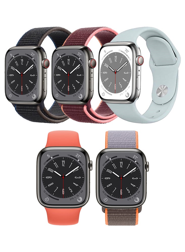 Compare 5pcs Watch Bands Replacement for Apple Watch Strap Compatible with Apple Watch 4946454442mm Series 10987654SEUltra at KSA Price