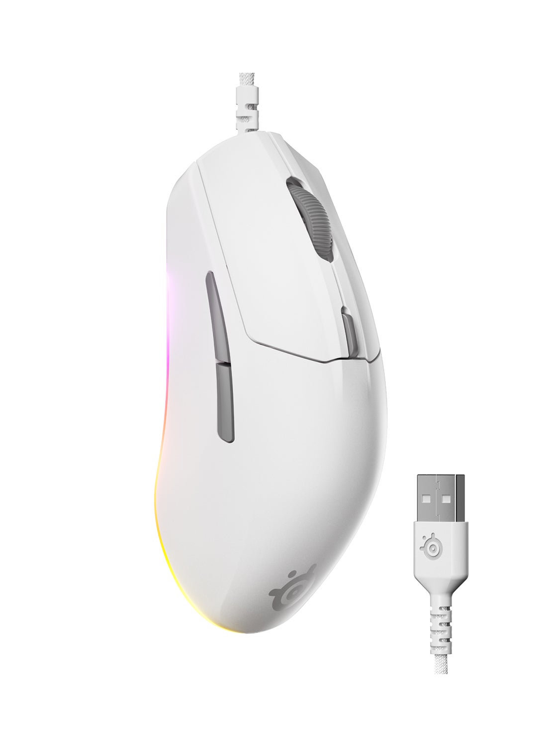 Compare SteelSeries Rival 3 Gen 2 Wired Mouse, Symmetrical Shape, 6 Buttons, Optical Type, TrueMove Core Optical Sensor 8.5K DPI, 77g Light Weight, 1.35ms UltraFast Clicks, 100% PTFE Feet, White | 62516 at KSA Price