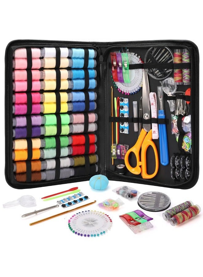 Compare Large Sewing Kit for Adults, Portable Hand Sewing Kit with UltraSharp 8 20.3cm Scissors, Needle and Thread Kit for Beginners & Professionals, 38XL Thread Spools, 30 Needles, Compact Travel Sewing Repair Kit, DIY Gift at KSA Price